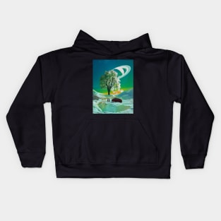 The Old Tree - Space Aesthetic, Retro Futurism, Sci-Fi Kids Hoodie